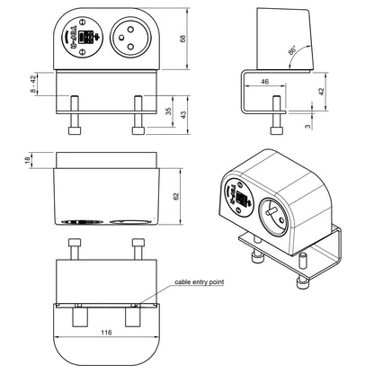 Einzelne Steckdose mit USB-Ladegerät - Phase