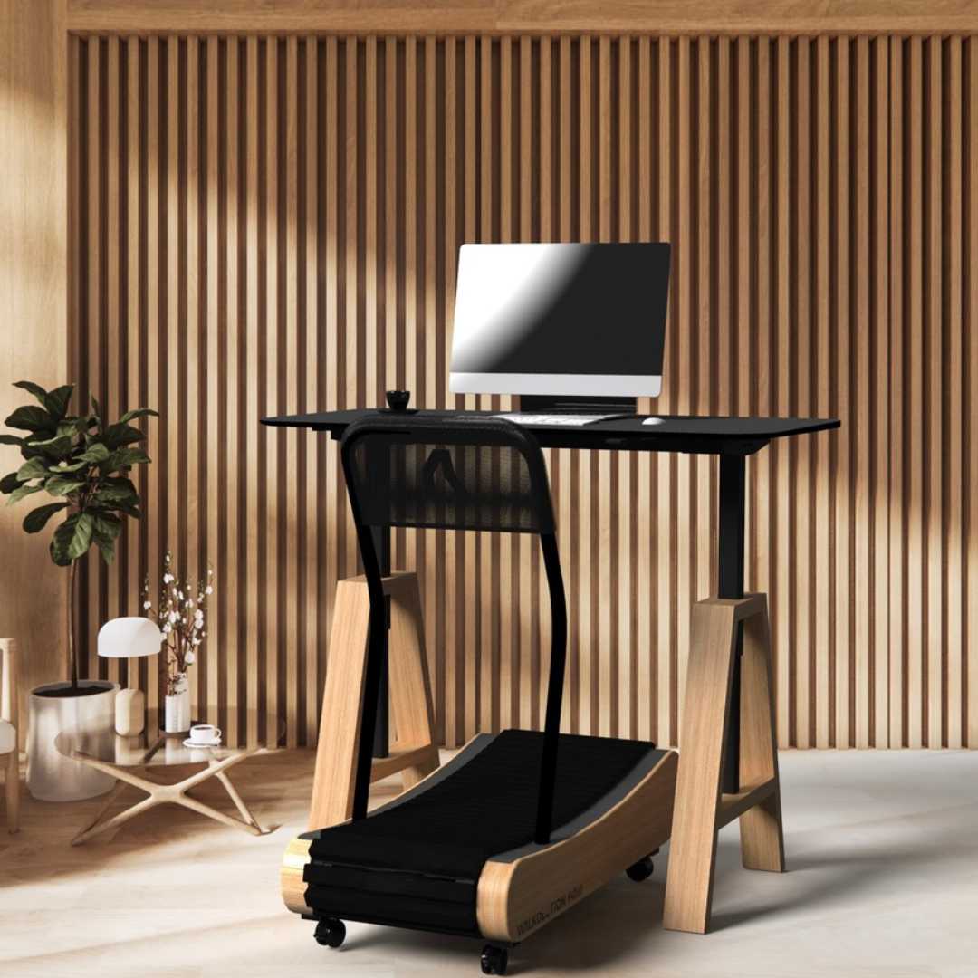 Wooden treadmill, manual treadmill, walking treadmill, treadmill desk, height adjustable desk, soft Walkolution Germany