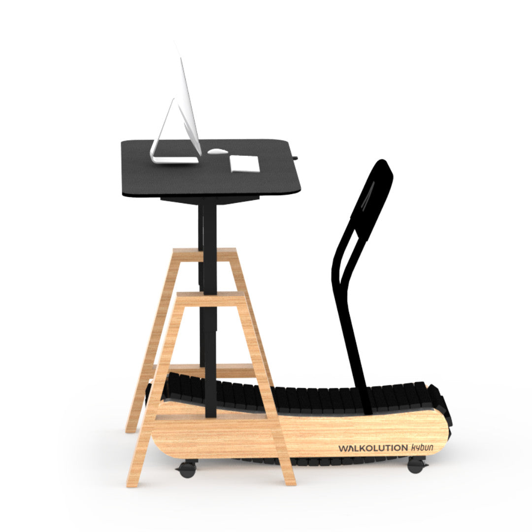 Wooden treadmill, manual treadmill, walking treadmill, treadmill desk, height adjustable desk, soft Walkolution Germany